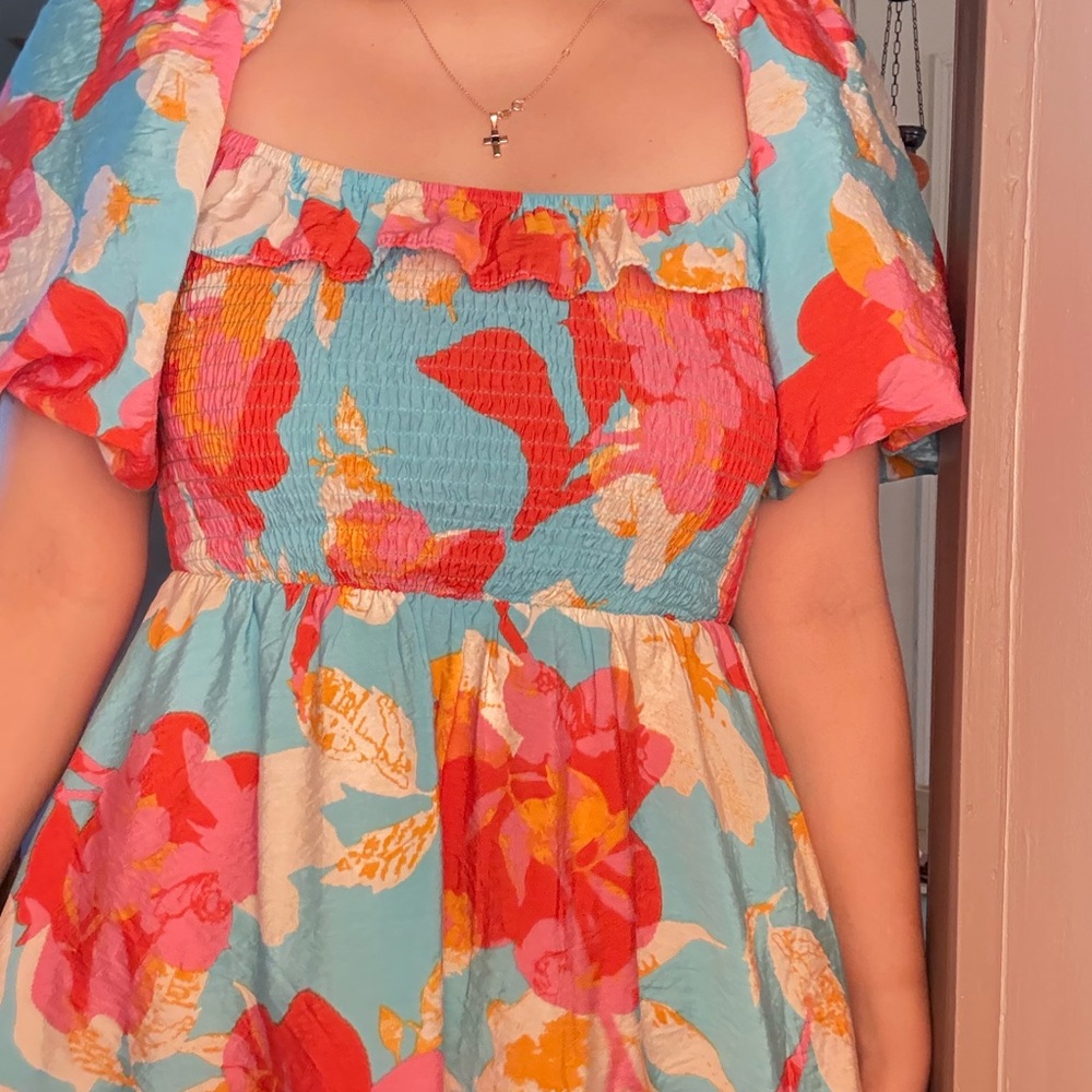 ODDY Colorful Floral Mini Dress - Picture 3 of 4